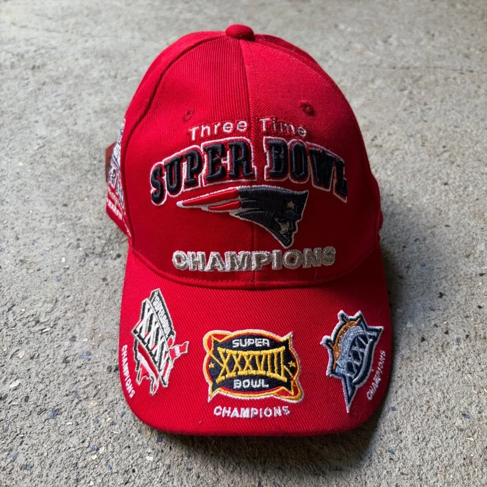 New England Patriots Reebok Three Time Super Bowl Champions Adjustable Hat NWT